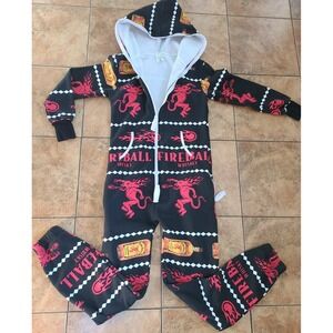 Fireball Whiskey Men's Full zip Hoodie‎ One Piece Party Ski Week Pockets XS